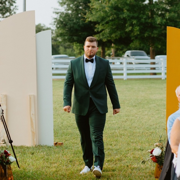 The black tux emerald tux. Worn once for wedding in great condition! - Picture 2 of 2